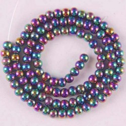 4mm motley magnetic hematite - round loose beads - 16 inch strand for jewellery makingBalls