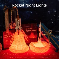 3D Space shuttle - rocket-shaped night lamp - 3 types - 21cm & 28cm