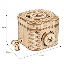 Creative DIY - 3D treasure box - wooden puzzle - assembly kit - 123 piecesConstruction