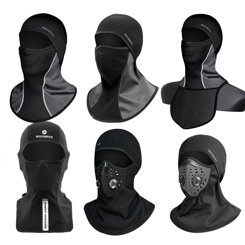 Winter thermal fleece ski mask - full face cover - hood with scarf - sport balaclava - windproof - waterproof