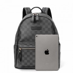 POLO - vintage leather backpack - plaid designBags