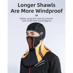 Winter thermal fleece ski mask - full face cover - hood with scarf - sport balaclava - windproof - waterproof