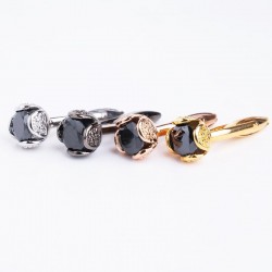 Luxurious cufflinks with black crystal - 2 piecesCufflinks