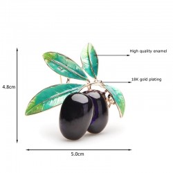 Double olives with a leaf - broochBrooches