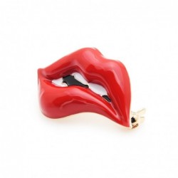 Red lips - enamel broochBrooches