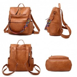 Multifunction shoulder bag - leather backpack - with colourful strapBackpacks