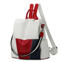 Leather backpack - shoulder bag - with openable back pocketBackpacks