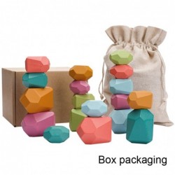 Wooden jenga stones - colorful building blocks - educational toyWooden