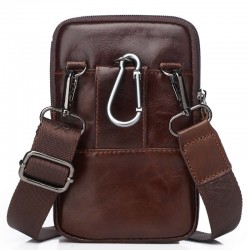 Vintage small shoulder bag - waist pack - genuine leather - flap designBags