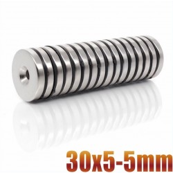 N35 - neodymium magnet - round countersunk disc - 30 * 5mm - with 5mm holeN35