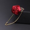 Golden brooch with rose / chain - unisexBrooches