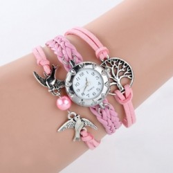 Retro multilayer bracelet with a watch - birds / tree of lifeBracelets