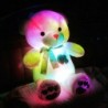 Plush bear - with embroidered hearts / colorful LED lights - toy
