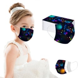 Protective face / mouth masks - disposable - 3-ply - for children - colorful stars - 50 pieces