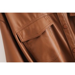 Vintage loose leather jacket - with beltJackets