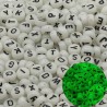 Luminous acrylic beads - for jewellery making - numbers / letters / hearts - 4 * 7mmNecklaces