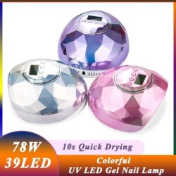 Professional nail dryer - UV lamp - 78W - 39 LED - LCD display - aurora design