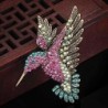 Luxurious vintage brooch with crystal hummingbirdBrooches