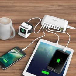QC3.0 fast charger - 8-port USB HUB - LED display - 60WChargers