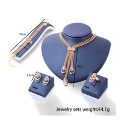 Fashionable rose gold jewelry set - with crystals / pearls - necklace / earring / bracelet / ringJewellery Sets
