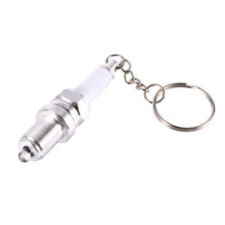 Spark plug keychain with LEDKeyrings