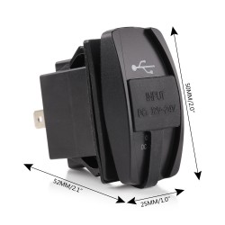 Universal USB dual socket - 3.1V -12V/24V - charging port - LEDChargers
