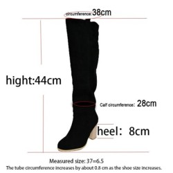 Knee height suede boots - thick heelBoots