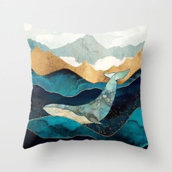 Decorative cushion cover - geometric mountains / sun - 45 * 45 cmCushion covers