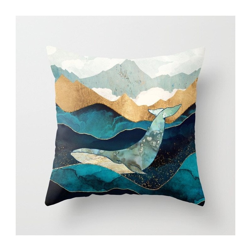 Decorative cushion cover - geometric mountains / sun - 45 * 45 cmCushion covers