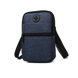 Small canvas shoulder bag - zippers - headphone holeBags