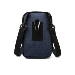 Small canvas shoulder bag - zippers - headphone holeBags
