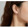 925 sterling silver earrings - pink flamingo / green leafEarrings