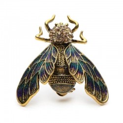 Crystal gold cicada - elegant broochBrooches
