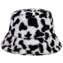 Warm winter hat - bucket style - leopard / cow patternsHats & Caps