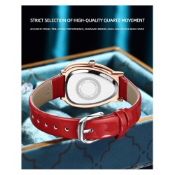 CHENXI - elegant Quartz watch with rhinestones - waterproof - leather strap - greenWatches
