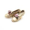 Retro brooch - golden shoes / rhinestones flowersBrooches