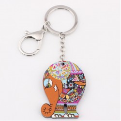 Colorful acrylic elephant - keychainKeyrings