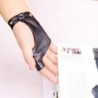 Fingerless leather glove - with rivets / chains - punk style - unisexGloves