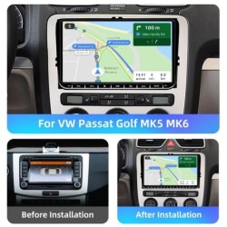 Car radio - 2 Din - 9 inch - Android 11 - 2GB - 32GB - Bluetooth - GPS - carplay - for Volkswagen Golf 5 6 PassatDin 2