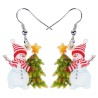 Christmas earrings - enamel snowmen / Christmas treeEarrings
