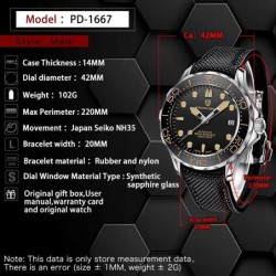 PAGANI DESIGN - fashion automatic watch - stainless steel - blackWatches