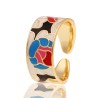 Colorful open ring - flowers design - Bohemian styleRings