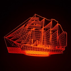 3D Ship Acrylic Optical LED Night Light