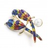 Two parrots & pearl broochBrooches