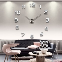 3D wall clock - acrylic mirror sticker