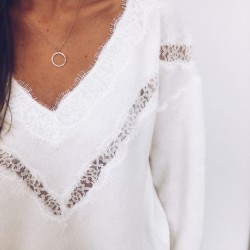 Loose jumper - elegant blouse with laceBlouses & shirts